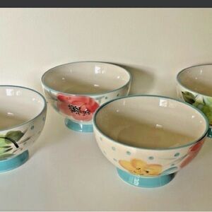 The Pioneer Woman Colorful Floral Bowls. Four bowls.